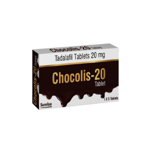 Chocolate flavored Tadalafil 20 mg chewable tablet for fast treatment of Erectile Dysfunction.