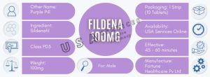 Fildena 100 Purple Pill Information on Ingredients, Packaging, Manufacturer, Drug Class, Weight & Availability