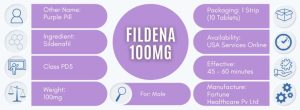 Fildena 100 mg Purple Viagra for Erectile Dysfunction, E.D Buy at USA Services Online Pharmacy