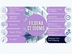 Buy Fildena CT 100mg (Chewable Sildenafil Tablet) at USA Services Online Pharmacy Shop Medicines Online Free Shipping 100% Satisfaction Money Back Guarantee