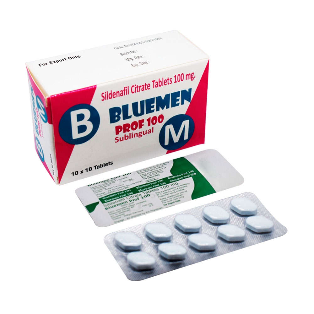 Sildenafil 100 mg Sublingual tablet for fst relief of Erectile Dysfunction. Melts under tongue.