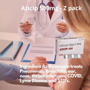 Z Pack Antibiotic treats Pneumonia, Bronchitis, ear, nose, throat infections, Lyme Disease, COVID and STD’s