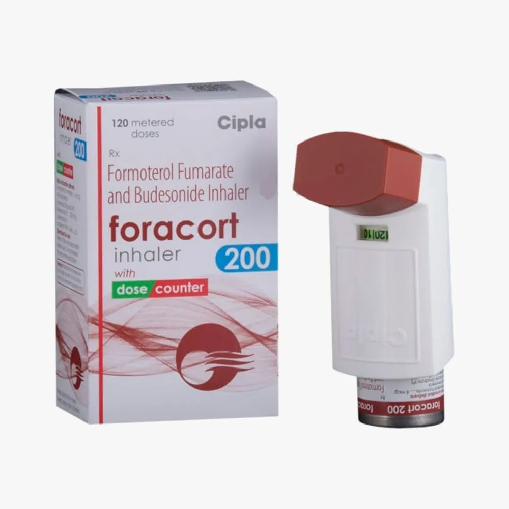 Contains Budesonide and Formoterol for long-term treatment of COPD and Asthma.