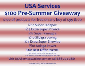 USA Services Online Pharmacy Pre-Summer Giveaway - $100 in products Free