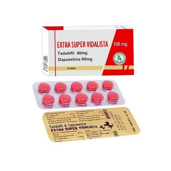 Extra Super Vidalista with 40 mg of Tadalafil &amp; 60 mg of Dapoxetine