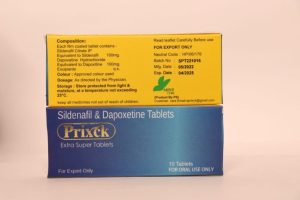 Prixck 200mg Extra Strong Tablets treat Erectile Dysfunction & Premature Ejaculation with 100mg of Sildenafil and 100mg of Dapoxetine